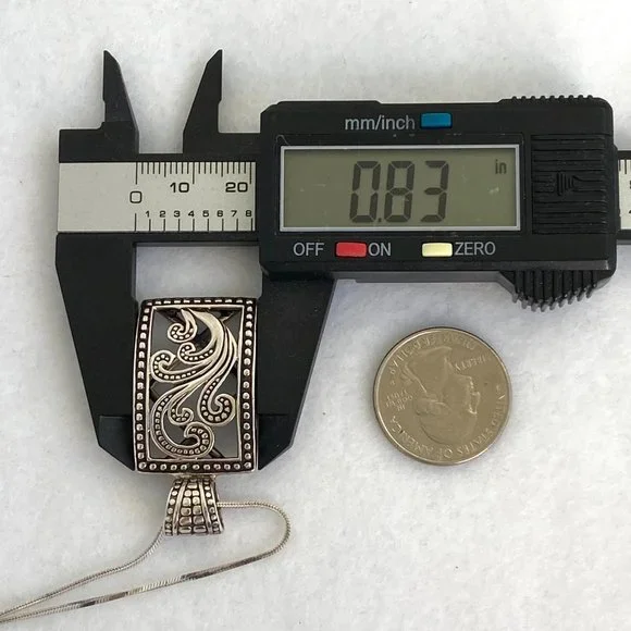 Silpada Sterling Silver Paisley Open Scroll Pendant Necklace & Earrings Set 20" - Picture 15 of 16